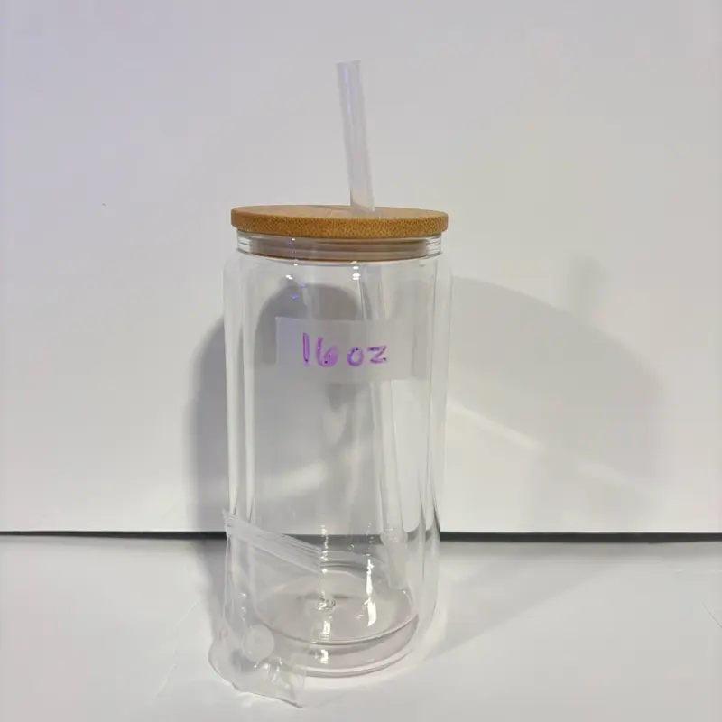 5pk Snow Globe 16oz glass tumbler