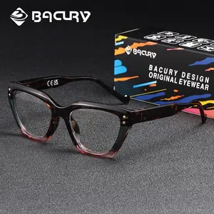 BACURY Retro Tortoiseshell Color Matching Men'S And Women'S High-Definition Reading Glasses, Cat Eye Frames, Comfortable For Daily Home Work, Nose Pads, Perfect Thanksgiving Gift Items