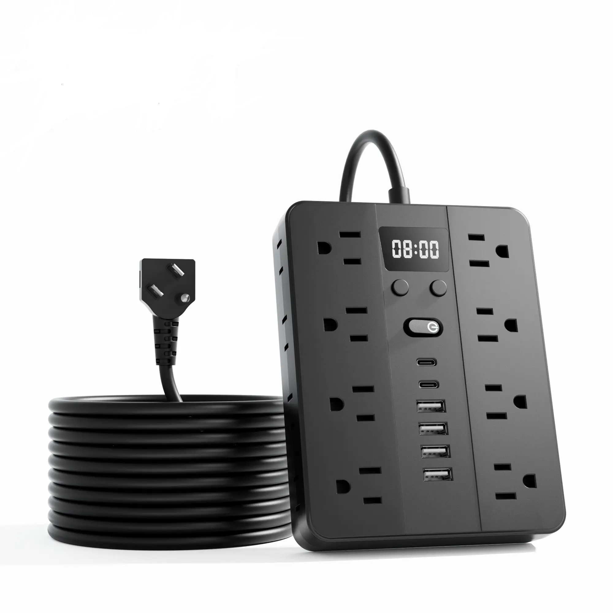 23-in-1 Multi-Outlet Power Strip with Surge Protection and USB Ports ...