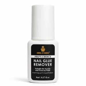 OMBRA DI NEBBIA Nail Glue Remover 8ml with Brush Applicator for Press-On Nails & Acrylic Tips, Easy Removal at Home or Salon