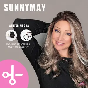 SUNNYMAY Japan Silk Premium Wig Series 「Winter Mocha」 13x4 Lace Front Synthetic Fiber Wig Nordic Style Hairline No Gel Design Low Density 120%lace front beard honey blonde wigs ash blonde wig curly wig glueless wigs ready to wear
