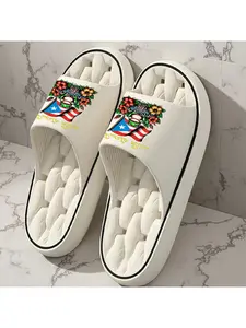 1 pair of new unisex sandals, Puerto Rico frog floral sandals, indoor/outdoor slippers, holiday gift sandals, women's sandals, room sandals, birthday gift sandals, casual sandals, summer EVA sandals, bathroom sandals, beach sandals, House Slides