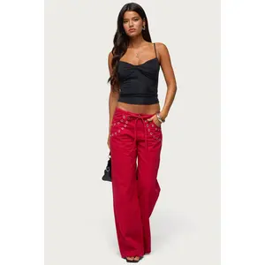 Kala Grommet Low Rise Baggy Jeans