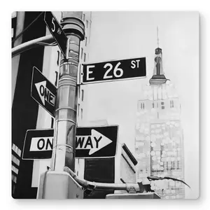 212 MAIN Artistic 16x16 in. New York City Urban Rectangle Print Wall Art - Lightweight Aluminum Photo Decoration, Office Gray Metal Print for Home & Room Decor, Print Wall Arts, Rectangle Wall Arts