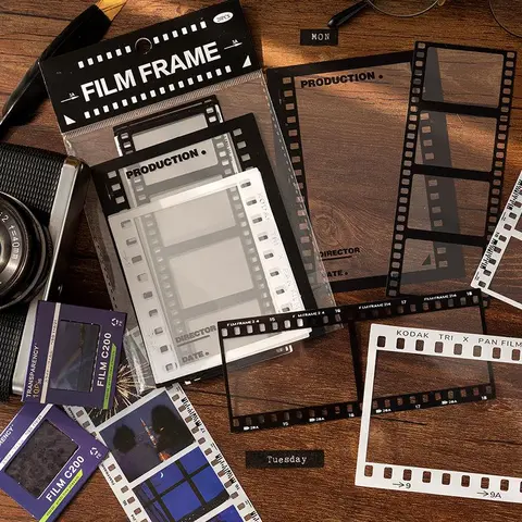 Vintage Transparent Film Theme DIY Decal Film Sticker Pack, Sticker Cards, 15pcs/pack Decorative Diary Album Scrapbooking Stickers, Scrapbook Accessories, Handmade Craft Supplies for Festival Anniversary Record