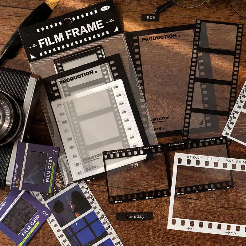 Vintage Transparent Film Theme DIY Decal Film Sticker Pack, Sticker Cards, 15pcs/pack Decorative Diary Album Scrapbooking Stickers, Scrapbook Accessories, Handmade Craft Supplies for Festival Anniversary Record