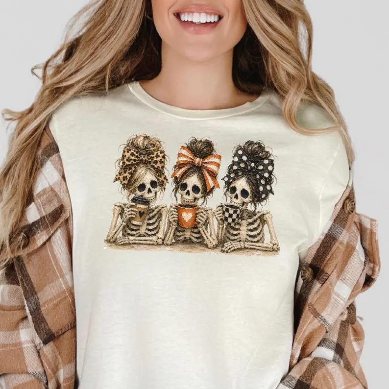 Preppy Halloween Skeleton Tshirt