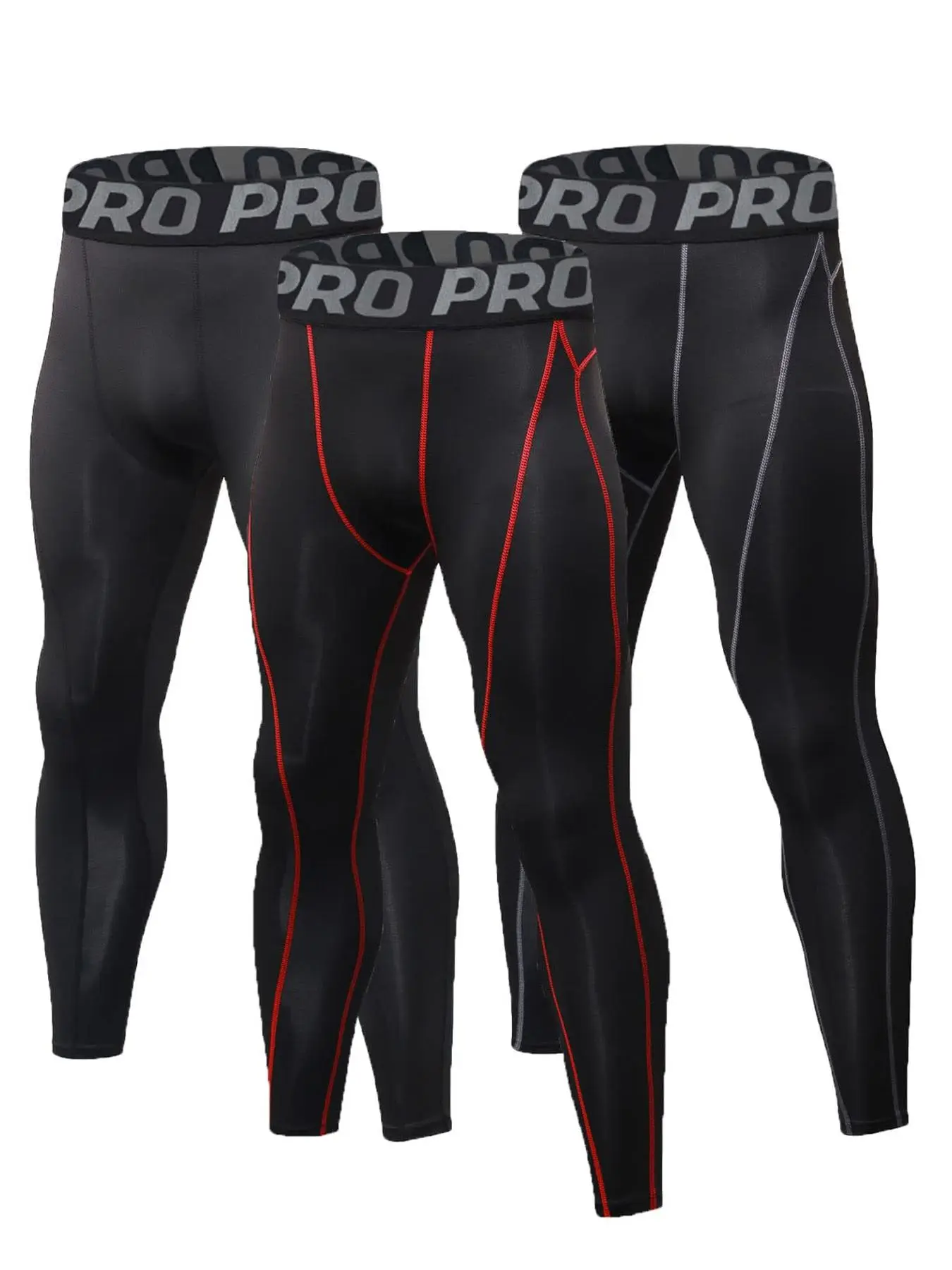 Men's 3pcs Athletic Letter Print Tight-fitting Sports Leggings, Quick Drying Breathable Comfortable Skinny Pants, Men's Sportswear Clothing For Indoor Outdoor Wear, Gym Fitness Sportswear, Gym Sportswear Bottoms, Compression Leggings, Workout Pants