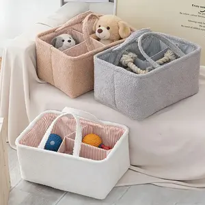 Pet Toy Box Organizer, Dog & Cat Storage Basket, Separated Design Bin, Ideal for Pet Supplies Organization, Easy-To-Clean Container, Bedroom Organizer
