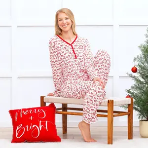 Christmas Ho-Ho-Ho Women's Bamboo Pajama Family Matching Set