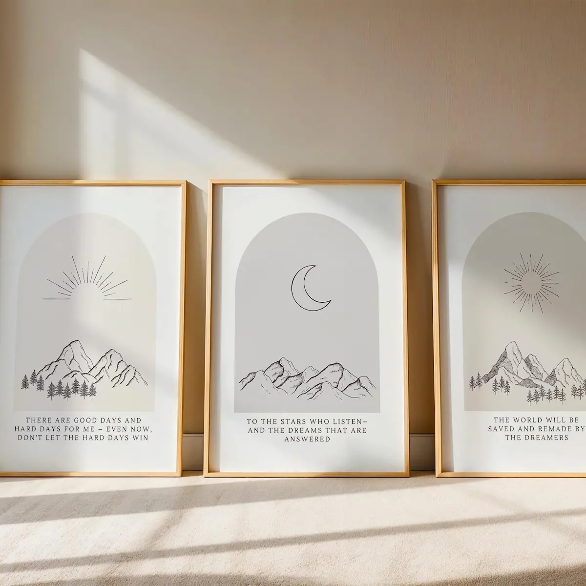ACOTAR & Throne of Glass Poster Bundle – Sarah J. Maas Universe Quote Prints, BookTok-Inspired Minimalist Wall Art Set of 3, Room Decor, Unframed | 5 Sizes (8x12–27x40 inch)
