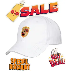 Genuine Porsche Crest Logo White Baseball Cap