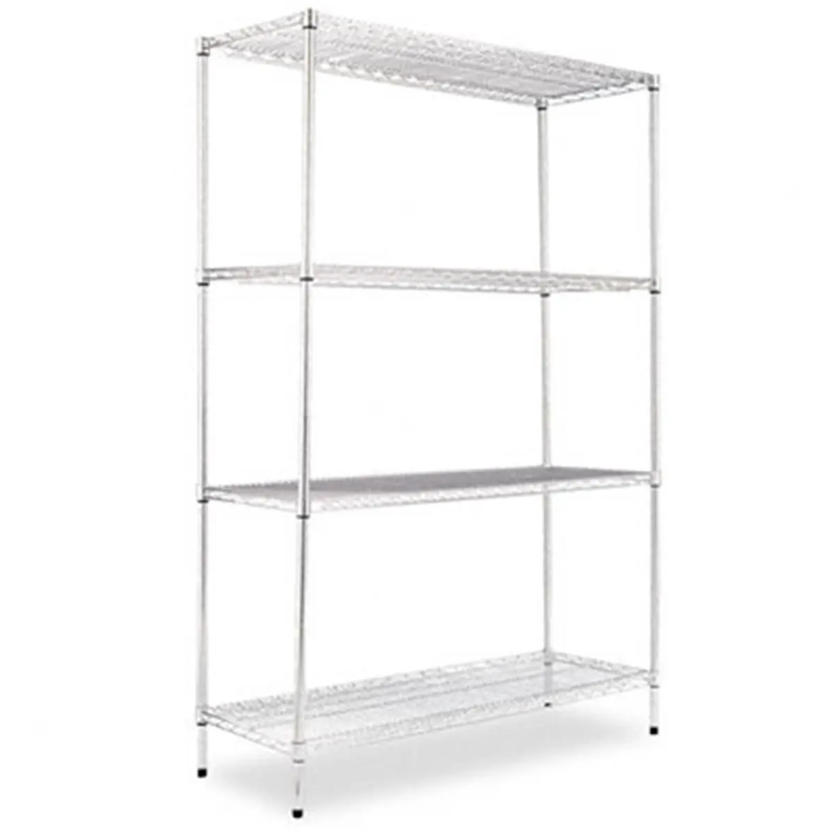 Alera SW50-4818SR 4-Layer Snap-Assembly Expandable Industrial Welded Steel Shelving Starter Set, 48x18x72" Durable Floor-Mounted Open Grid Organizer with Easy Setup for Home Supplies & Commercial Use
