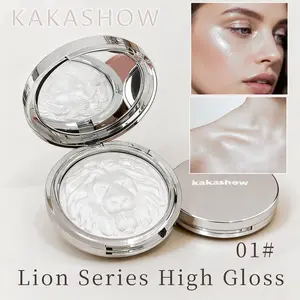 3-Pack Lion Carved Cream Highlighter | Waterproof & Sweatproof! Champagne Pearl Glow for Face & Body. Blendable Formula for All Skin Tones. Perfect Festival & Christmas Gift for Teens!