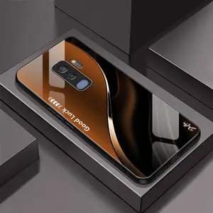 Suitable for [Galaxy S9+] Simple silk gradient glass phone case, affordable, fully shockproof, drop-proof and wear-resistant-888