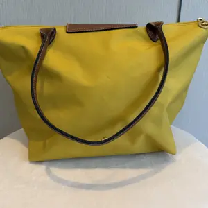 Pre-owned Longchamp Yellow Canvas Tote Bag