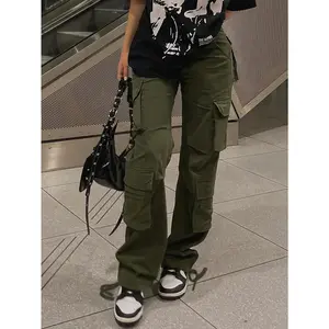 Stylish Flap Pocket Cargo Pants - Comfortable, Relaxed Fit, Versatile Y2K Design for Spring & Fall, Women's Fashionable Clothing for Outdoor Activities
