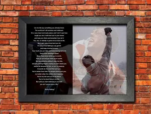 Rocky Balboa Motivation Quote Poster, Sylvester Stallone Boxing Wall Art Print, Iconic Movie Inspiration, Home Gym Office Fitness Motivation Decor