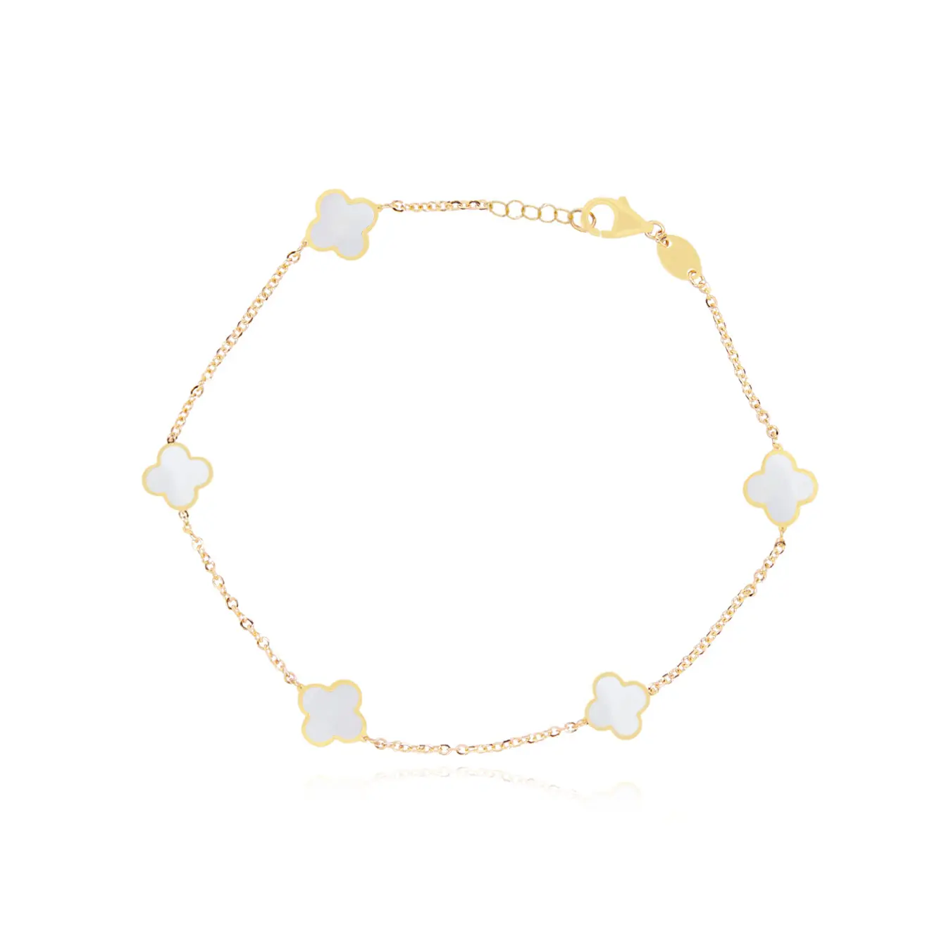 Mini Mother of Pearl Clover Bracelet