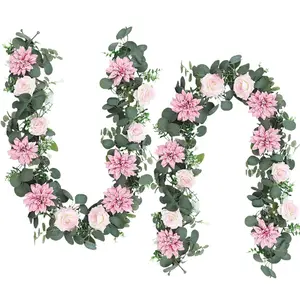 Artificial Flowers Home Decor Wedding Vine Greenery for Bathroom Kitchen Storage Organizer Rack Mirror Laundry Travel Box Wedding Decoration