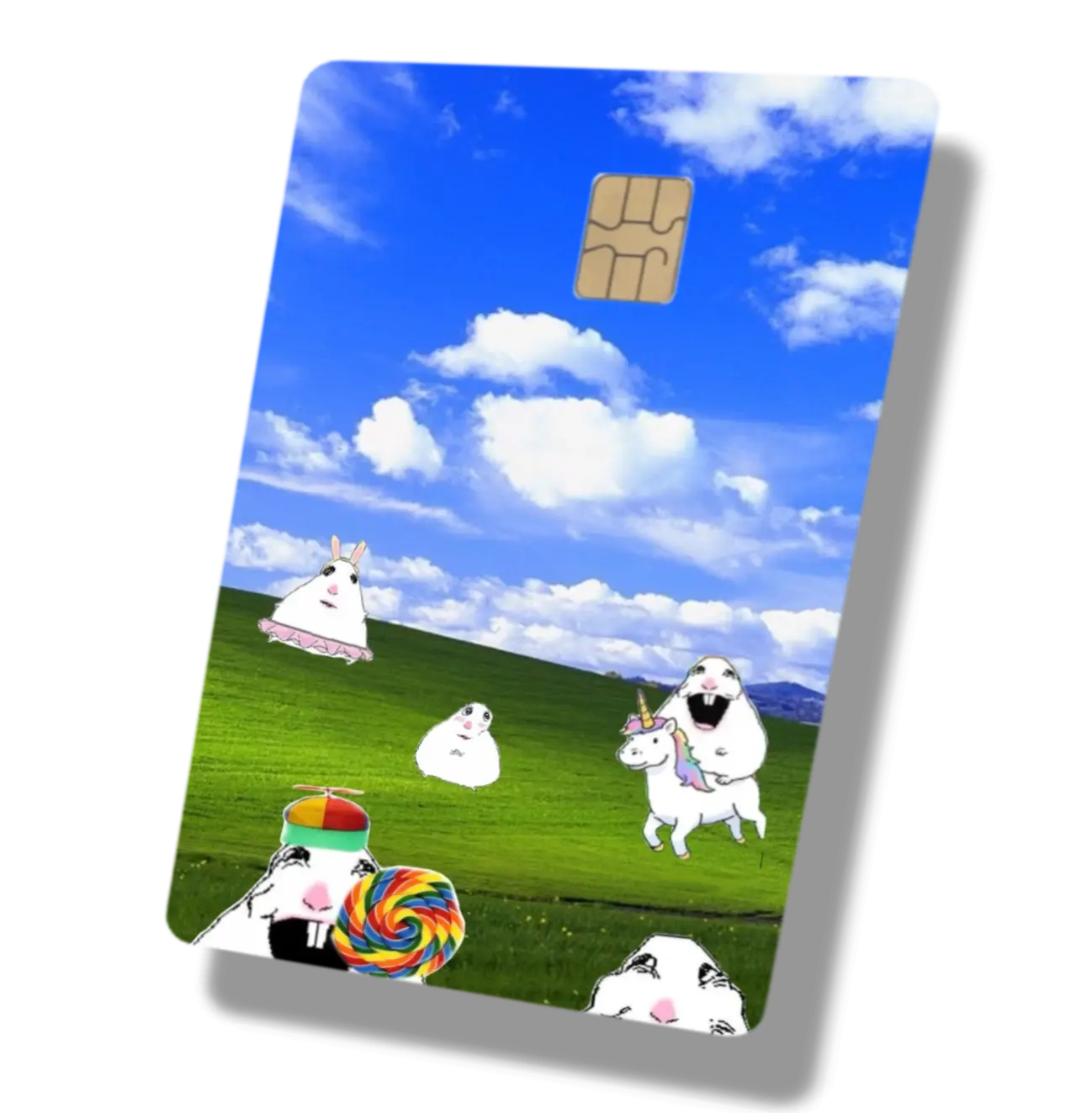 Goofy Hamster Windows Meme Debit Card or Credit Card Sticker