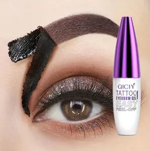 Easy Peel-Off Eyebrow Tint Gel -Waterproof &Sweatproof, Long-Lasting Black or Brown TattooTint, Film Forming, Medium Coverage for All SkinTypes, Natural Salon-Style Brows