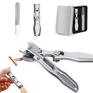 Nail Clipper Set,Stainless Steel Fingernail & Toenail Clippers with Nail File,Sharp Effortless Nail Cutters for Men & Women Manicure Nail Care Daily