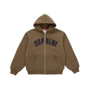 Supreme Men's Arc Thermal Lined Zip Up Hooded Sweatshirt Brown, from StockX