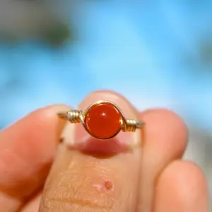Carnelian Wire Wrapped Ring