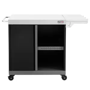 Royal Gourmet PC3201S Movable Kitchen Island Cart with Stainless Steel Countertop, Storage Cabinet with Foldable Side Shelf