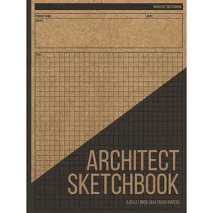 Architect Sketchbook: Design Plan for Client or Use For Studies, Building Project Sketch, Construction and Engineering Drawings 4x4 Graph / Grid Paper Hardcover – September 24, 2021