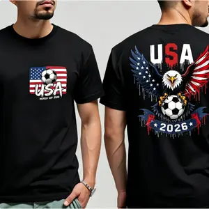 USA 2026 Bald Eagle Graphic T-Shirt, Patriotic American Flag Soccer Tee, 2026 USA Football Fan Shirt, Game Day Sports Apparel