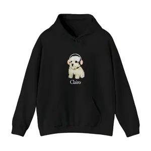 Clairo Dog Puppy Headphones Hoodie Merch Casual Cotton