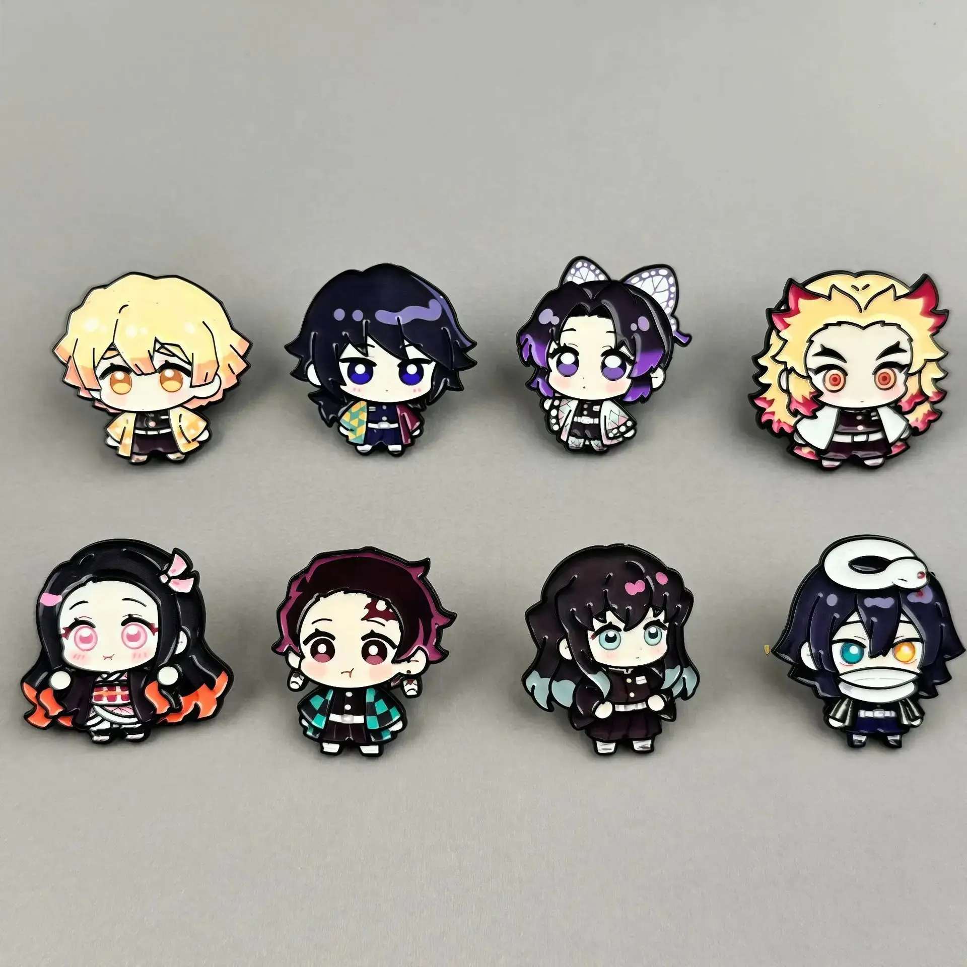 Demon Slayer Enamel Pins Kawaii Cartoon Character Brooch Clothing Backpack Lapel Badges Fashion Jewelry Accessories