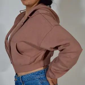 Brown cropped zip up jacket