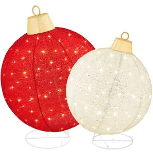 Best Choice Products 2pc Lighted Pop-Up Christmas Ornaments Outdoor Holiday Decoration w/ 180 LED Lights Best Choice Products 2pc Lighted Pop-Up Christmas Ornaments Outdoor Holiday Decoration w/ 180 LED Lights