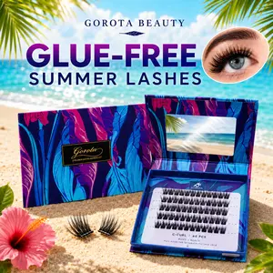 Gorota Summer Glue-Free False Eyelashes — Jelly-base self-adhesive single cluster lashes, easy to apply; includes 60/240 clusters for salon-quality results — Beauty product on TikTok Shop Spring Glow Up
