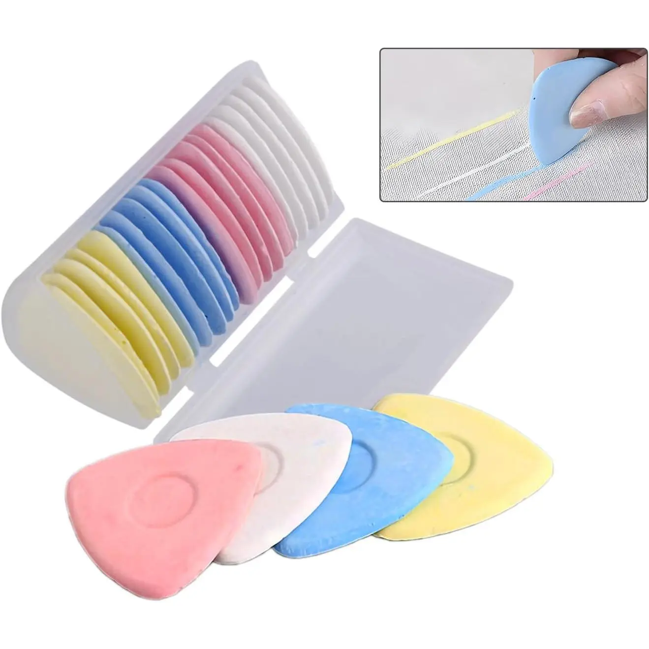 Tailors Chalk,20 Pack Triangle Tailor's Fabric Marker Chalk,Fabric Chalk Markers for Sewing,Sewing Notions & Accessories (Multicolor)