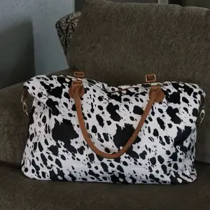 Cowhide Weekender Bag - Black