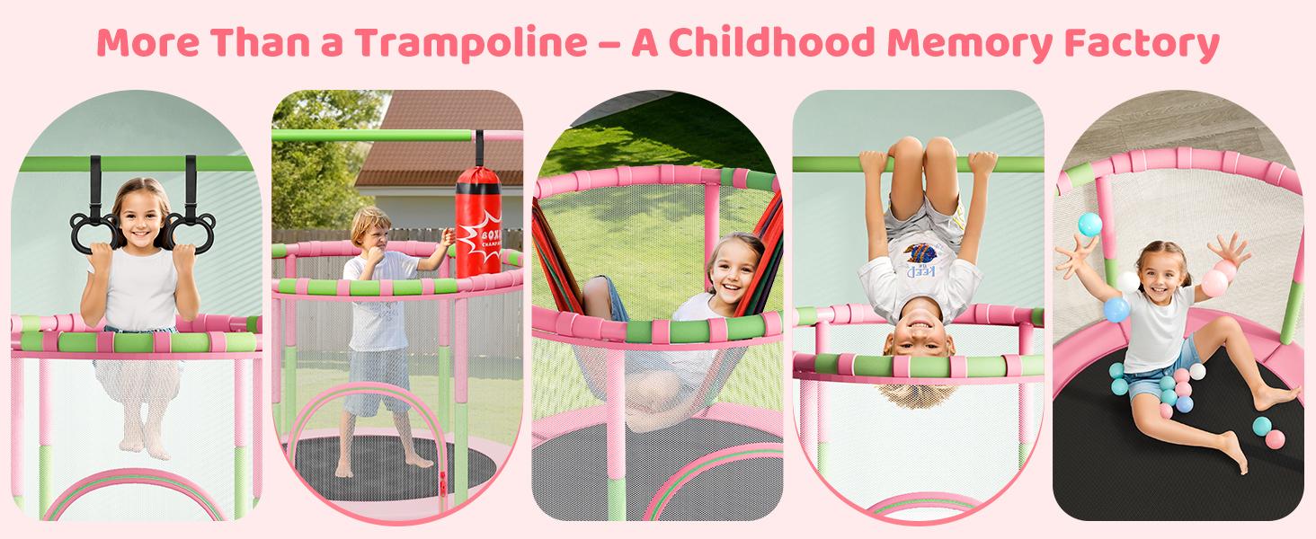 Yohood 55" Trampoline for Kids with Enclosure, 6-in-1 Toddler Trampoline Indoor Outdoor, Upgrade Full Anti-Rust Tube with Adjustable Gymnastics Bars for Boys Girls Yohood 55" Trampoline for Kids with Enclosure, 6-in-1 Toddler Trampoline Indoor Outdoor, Upgrade Full Anti-Rust Tube with Adjustable Gymnastics Bars for Boys Girls