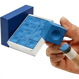 Billiard Pool Chalk, Pack of 12 Cubes with Travel Storage Box, Low Dust, Super Dense, Suitable for Snooker/Pool - Pool Table Accessories Gifts for Men