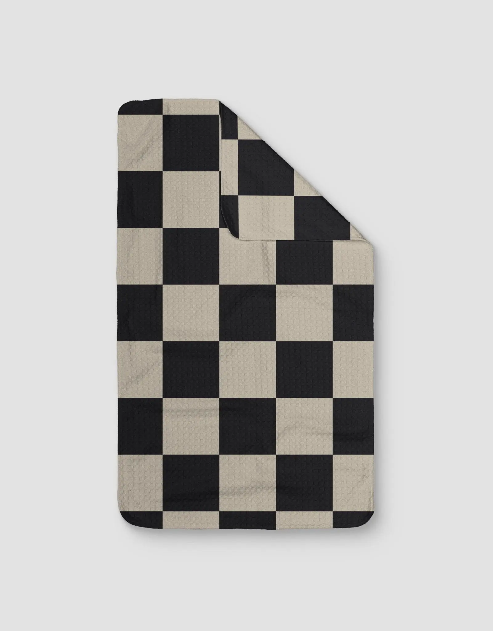 Black & White Checkers Kitchen Tea Towel - Double-Sided Print 16x28 Quick-Dry Absorbent Dish Towel