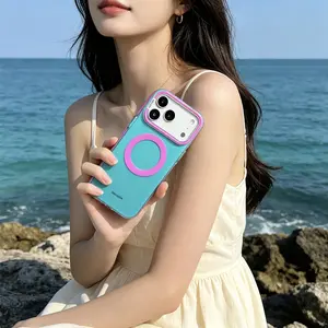 Summer Neon MagSafe Phone Case, Full Drop Shockproof Protection, Raised Camera Lens Cover, Anti-Slip Matte Texture, Magnetic Charging Compatible, Trendy Aesthetic Phone Accessories for IP16 IP17