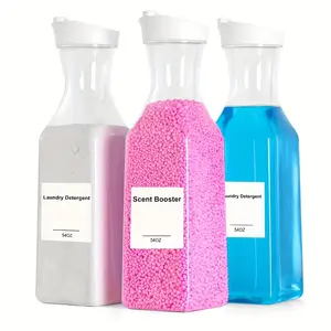 2/ 3 Pack 54 OZ Liquid Laundry Detergent Dispenser, Plastic Laundry Detergent Container for Organizing, Fabric Softener and Laundry Soap Dispenser, Laundry Powder Organizer for Laundry Room, Storage Bottles