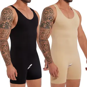 Mens Sleeveless Full Body Shaper Underwear Compression Bodysuit Shapewear Tummy Control Fajas Para Hombres