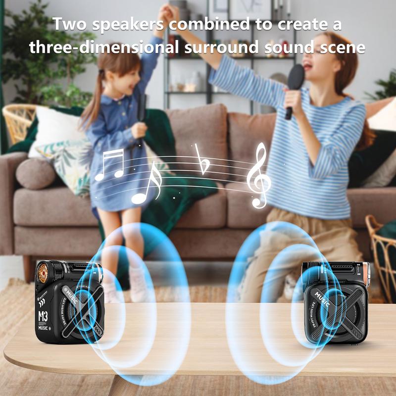 CHENYUNN.US M3 Studio Audio Mini Portable Bluetooth Speaker with 3D Sound Bass Boom Waterproof Racing Style for Office Sports Outdoors Travel Black Compact Stereo CY