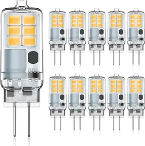 G4 LED Bulb 12V AC/DC, JC Bi-Pin Base Light Bulb 1.5W, Equivalent to 15 Watt Halogen G4, Not Dimmable 3000K Warm White for Landscape Lighting, Under Cabinet, Chandelier, 10Pack