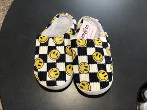 Plush Checker Slippers