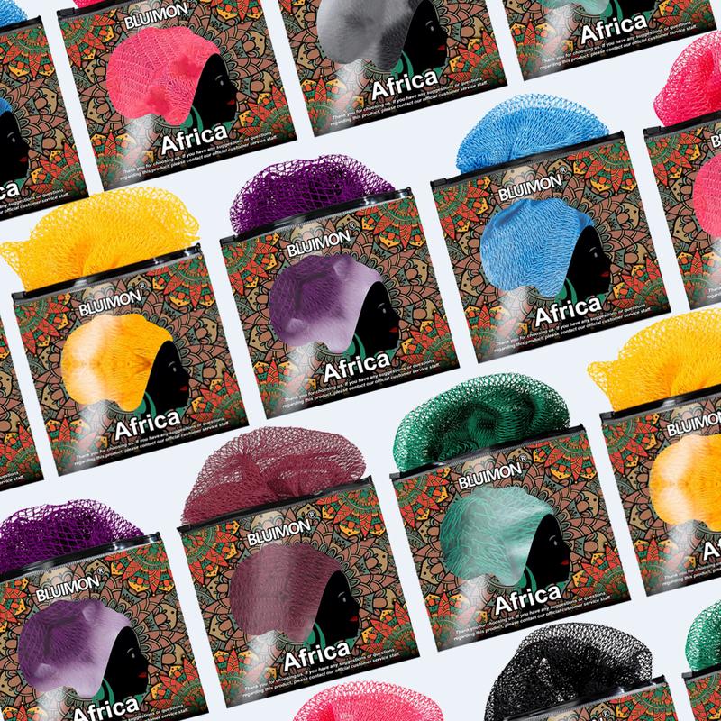 BLUIMON African Exfoliating Net Sponge 45" Length Sustainable Bath Sponge for Smooth Skin Ethically Sourced from Nigeria Green Cleaning Tool