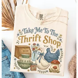 Comfort Colors Take Me To The Thrift Shop Outfit, Vintage Thrifting Graphic Tee, Cute Fashion Shirt, Comfort Oversized Cotton Top, Perfect Valentine Gift For Him Her, Best Gift For Family Friends